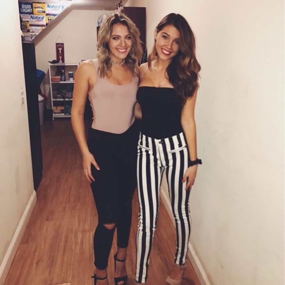 Black pin stripe pants